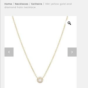 XIV Karats white gold and diamond halo necklace